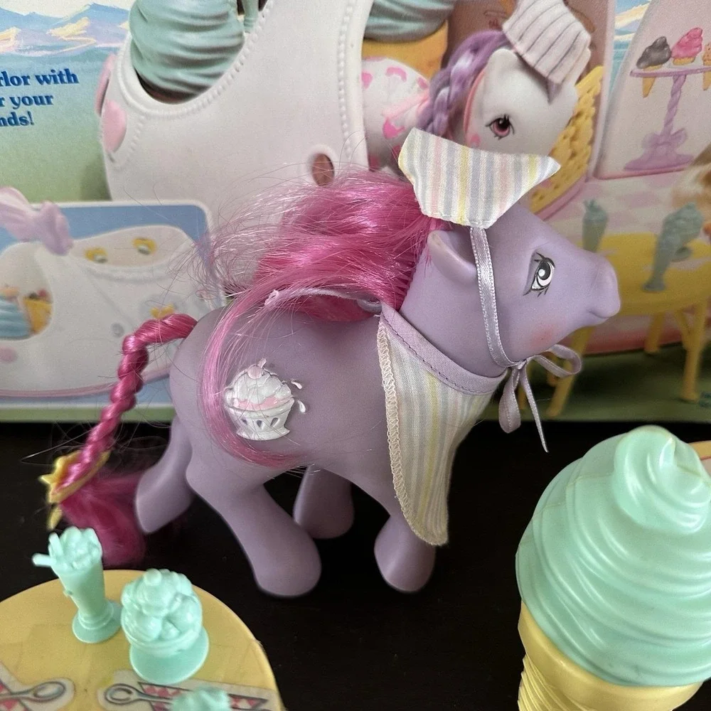 VTG 1986 My Little Pony Satin Slipper Sweet Shoppe Playset Scoops WITH BOX